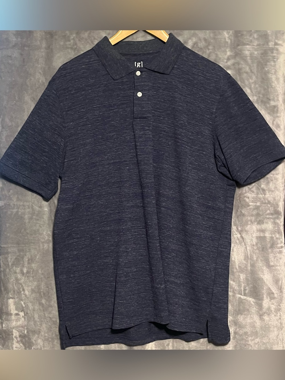 George Men's Heathered Navy Polo Shirt